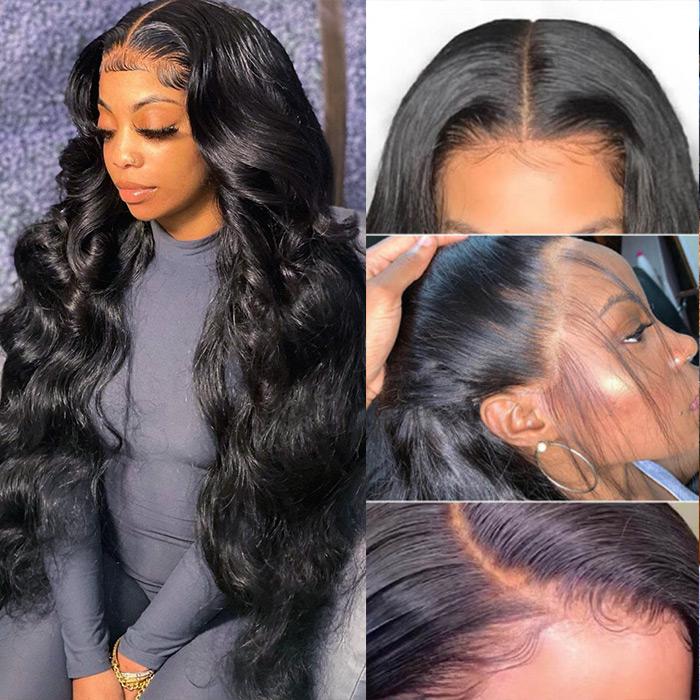 Virgin Human Hair 13x6 HD Lace Front Body Wave Wig